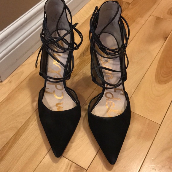 EUC Sam Edelman Suede Lace Up heels - Sz 10 - Picture 3 of 7